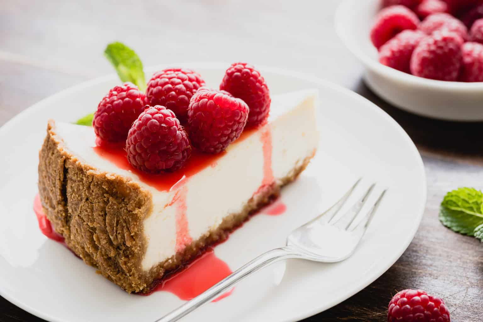 Keto raspberry cheesecake display