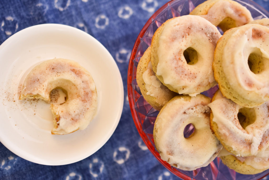 keto sour cream donuts close up