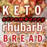 keto strawberry rhubarb bread prep and made