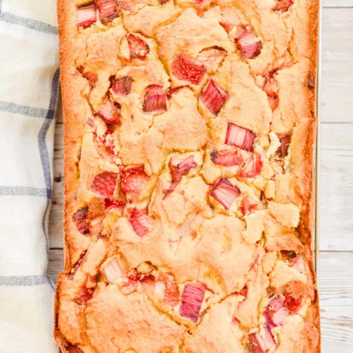 keto strawberry rhubarb bread whole loaf