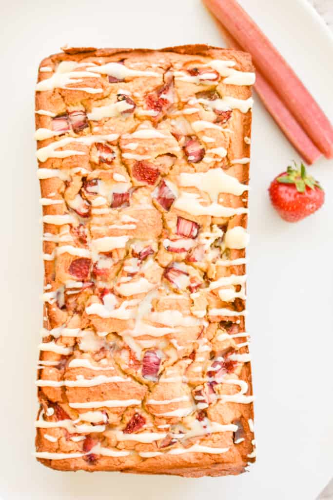 low carb strawberry rhubarb bread whole loaf