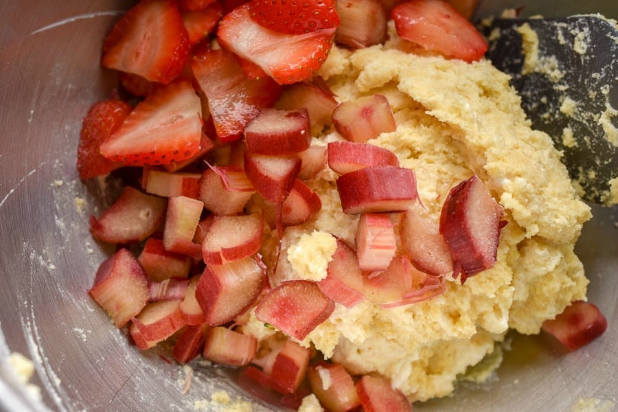 Keto Strawberry Rhubarb Scone Batter