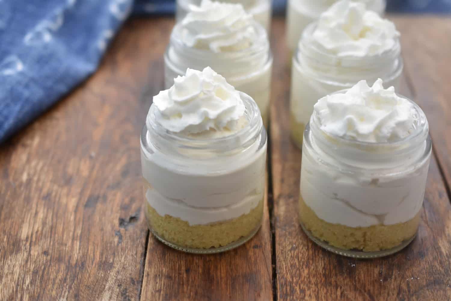low carb no bake cheesecakes in a jar plain