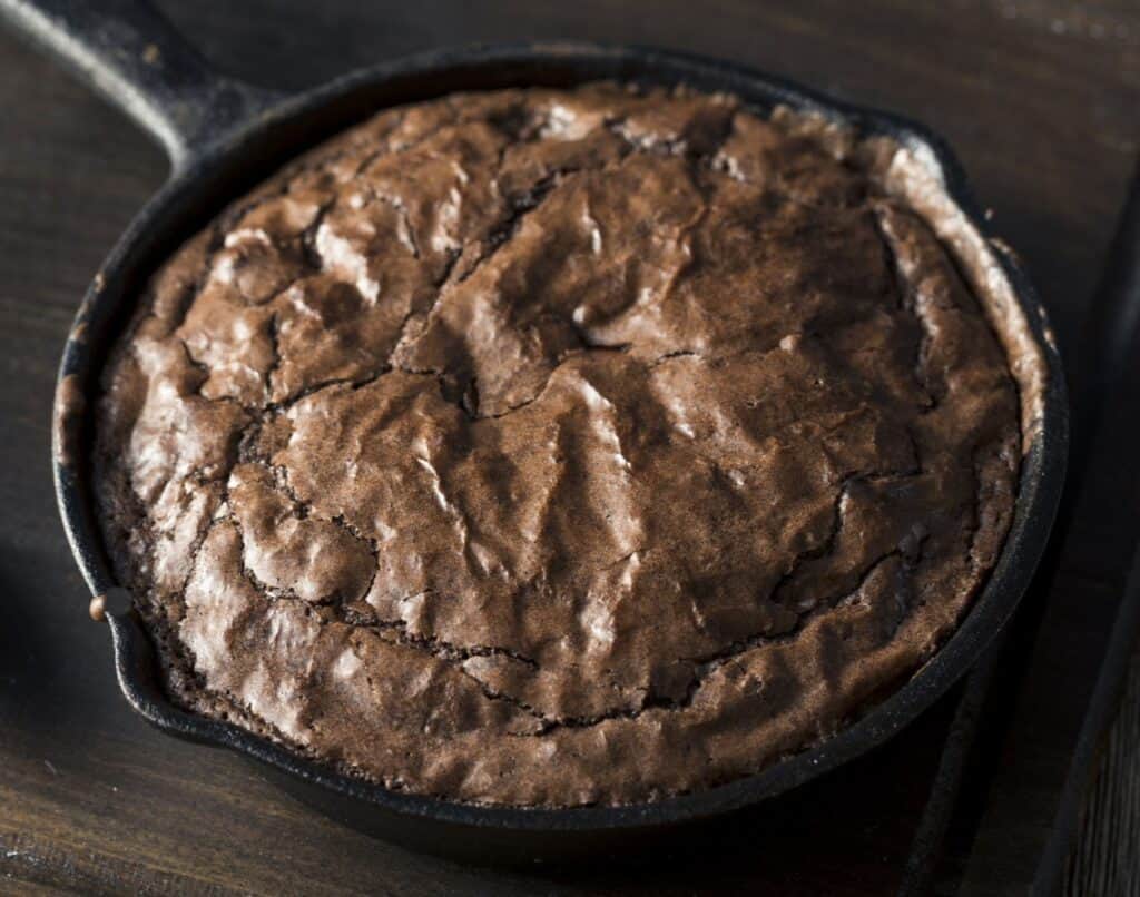 keto skillet brownie up close