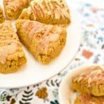 keto pumpkin spice scones on white plate