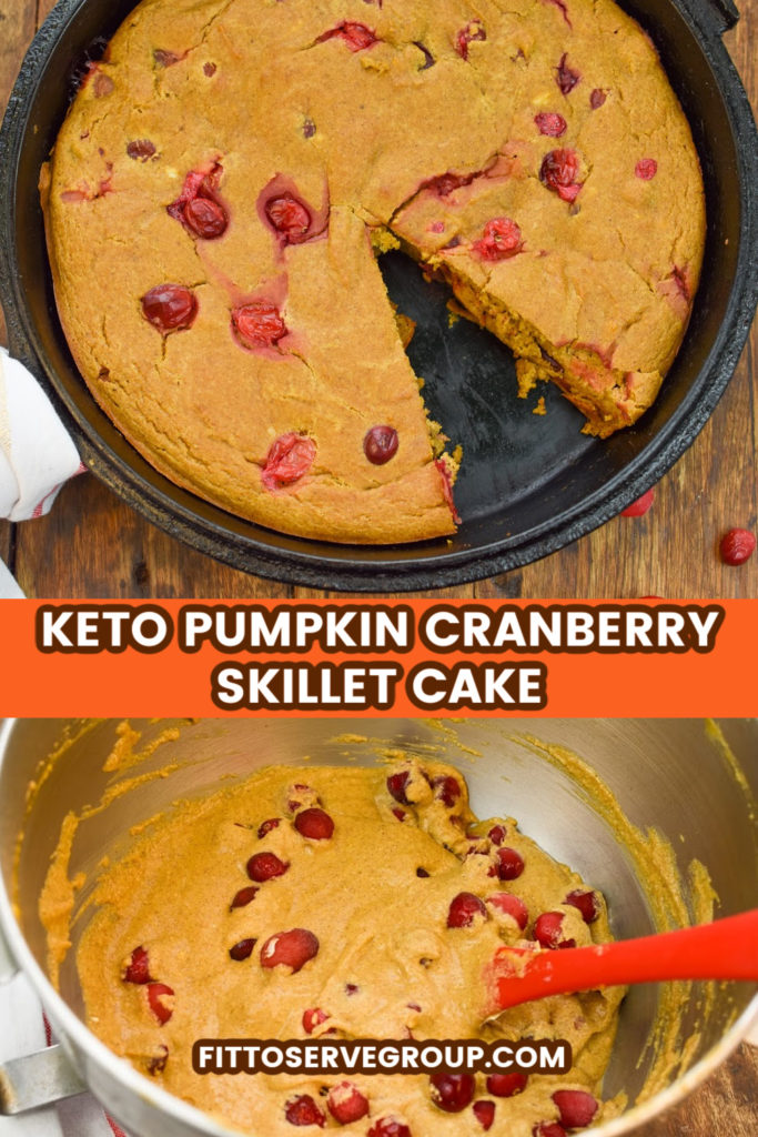 Easy Keto pumpkin cranberry skillet cast iron skillet