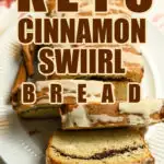 Keto cinnamon swirl bread