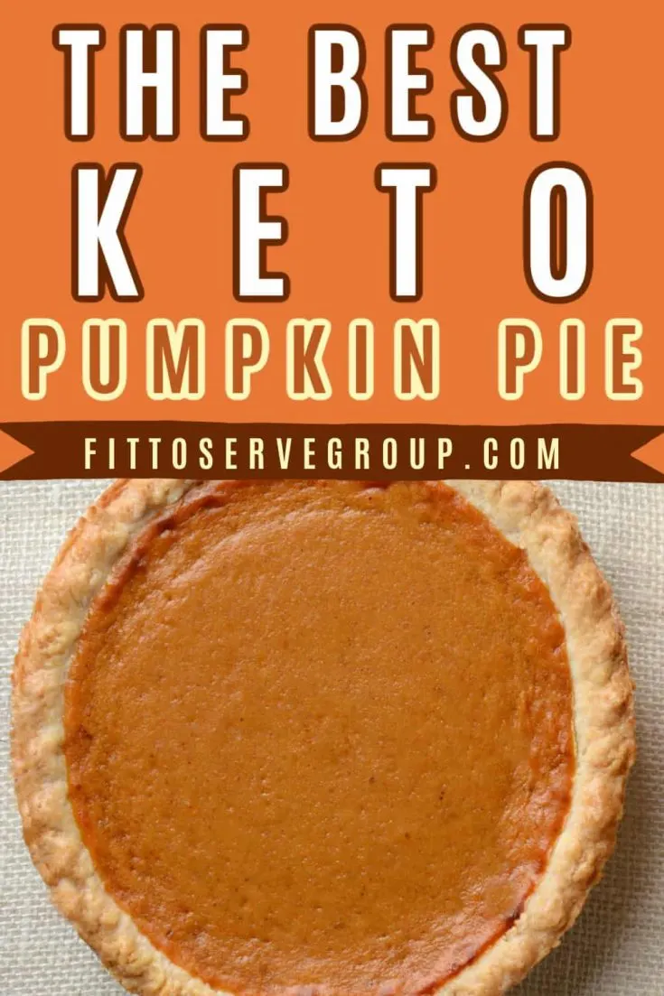 Keto pumpkin pie a large pie on burlap