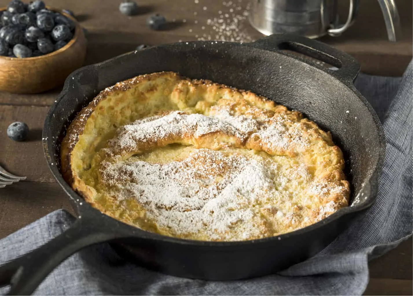 keto Dutch baby pancake with powdered sugar substitute