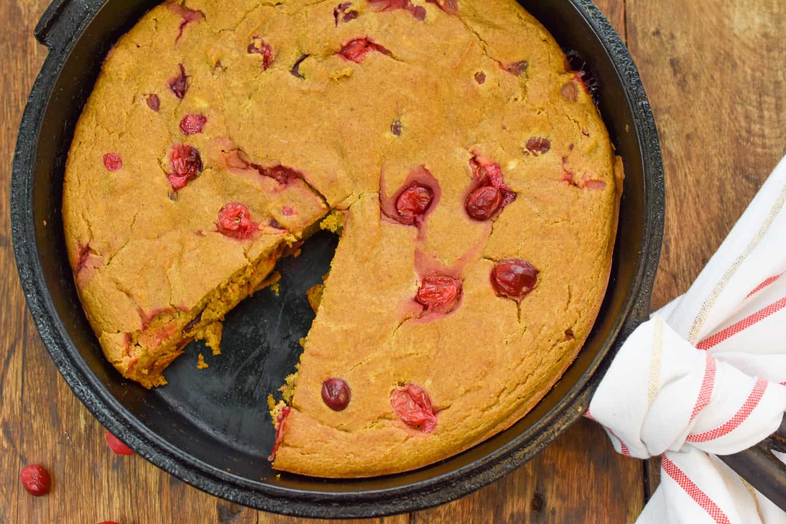 Easy Keto Pumpkin Cranberry Skillet Cake · Fittoserve Group