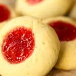 keto thumbprint cookies close up