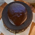 keto German Chocolate cake with chocolate ganache on top