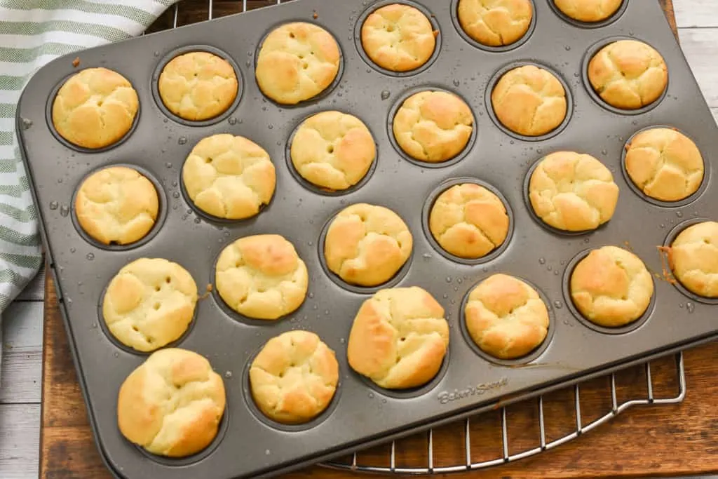 keto churro minis in mini muffin tin