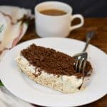 keto gingerbread loaf slice on a white plate