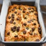 keto chocolate chip pound cake baked and cooling on a baking rack