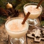 keto eggnog served in glass cups