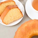 keto sour cream pound cake sliced and ready to eat