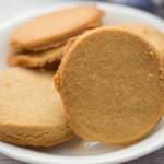 coconut flour shortbread cookies on a white plate