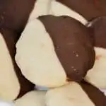keto black and white cookies up close