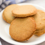 keto coconut flour shortbread cookies on a small white plate