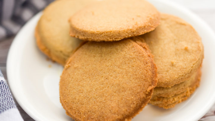 keto coconut flour shortbread cookies on a small white plate