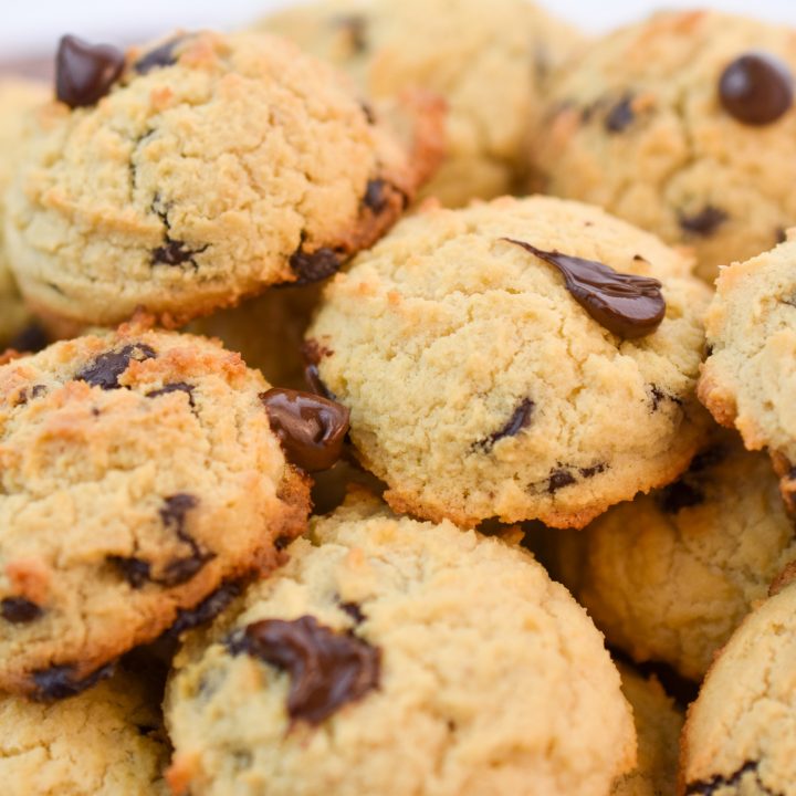 Keto Cream Cheese Chocolate Chip Cookies served