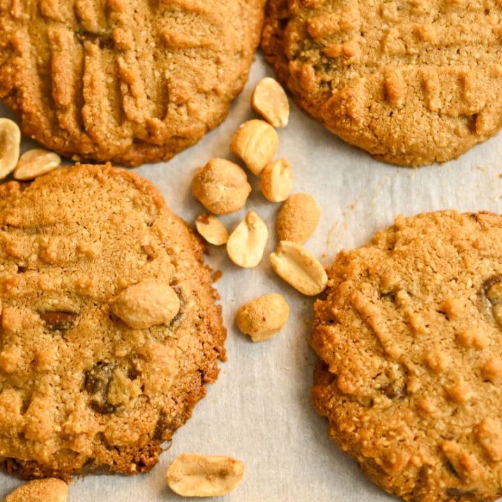 keto peanut butter chocolate chip cookies featured image