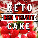Keto red velvet cake, a three layer naked cake
