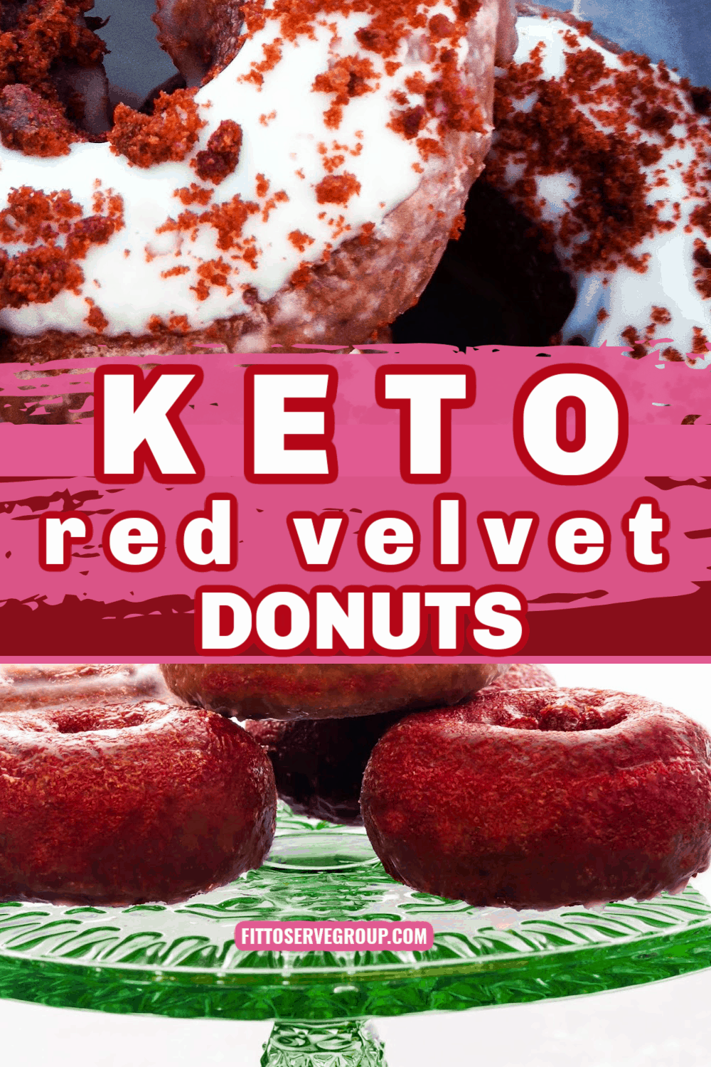 Keto red velvet donuts long pin