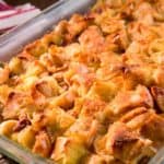 keto bread pudding baked in large pan