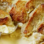 keto bread pudding being served