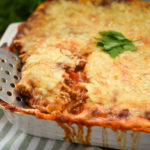 keto crepini lasagna close up ready to serve