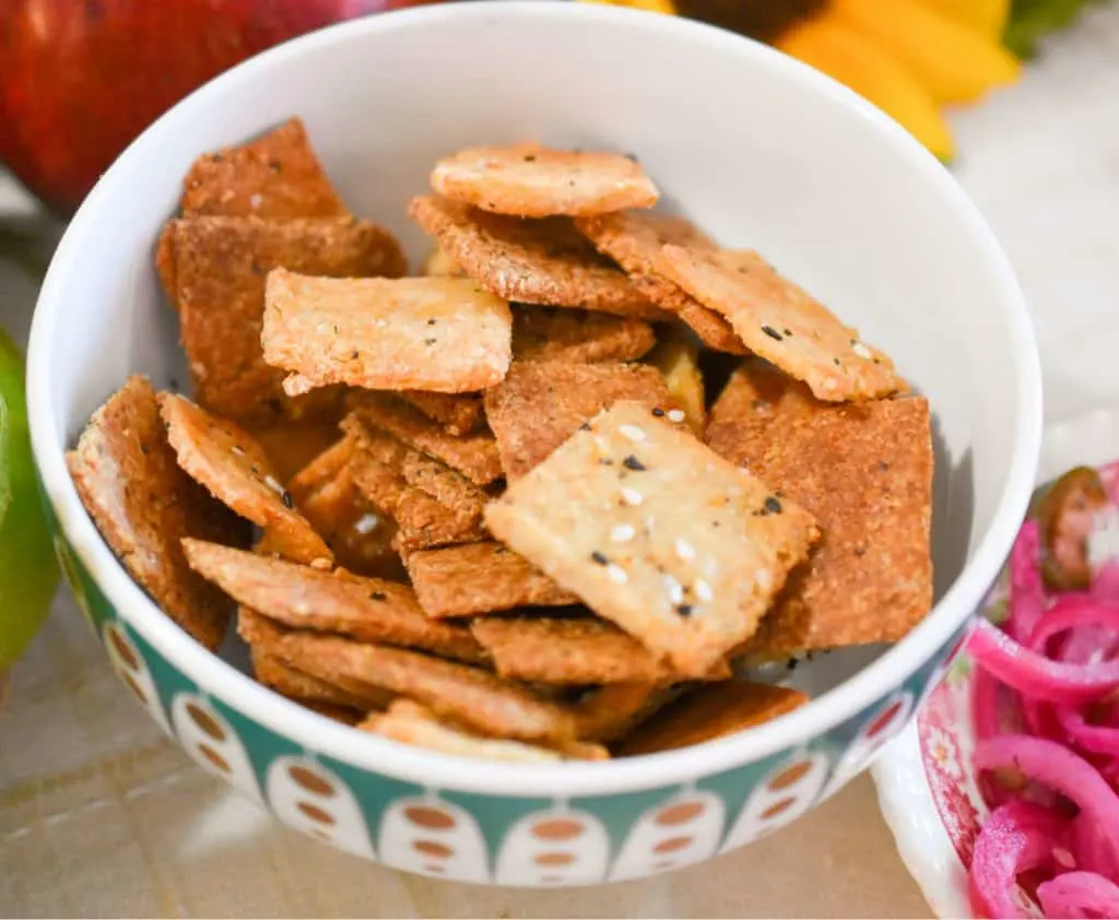 keto ranch crackers in a small bowl