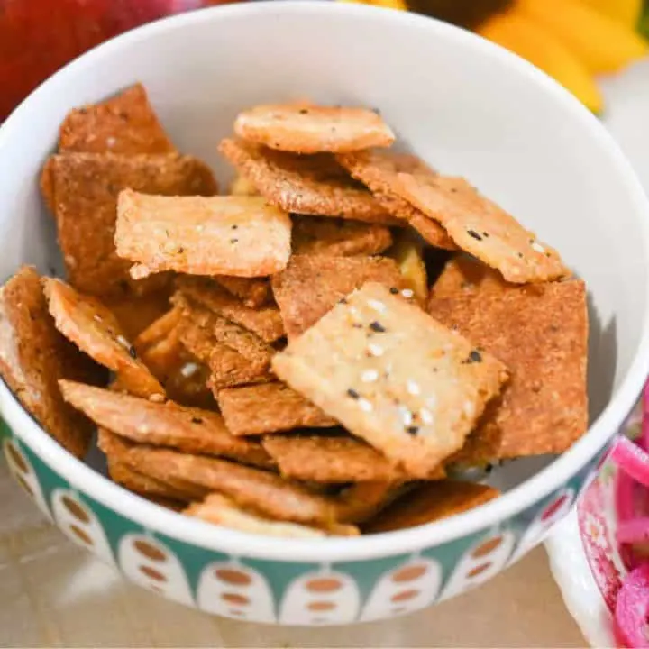 keto ranch crackers in a small bowl