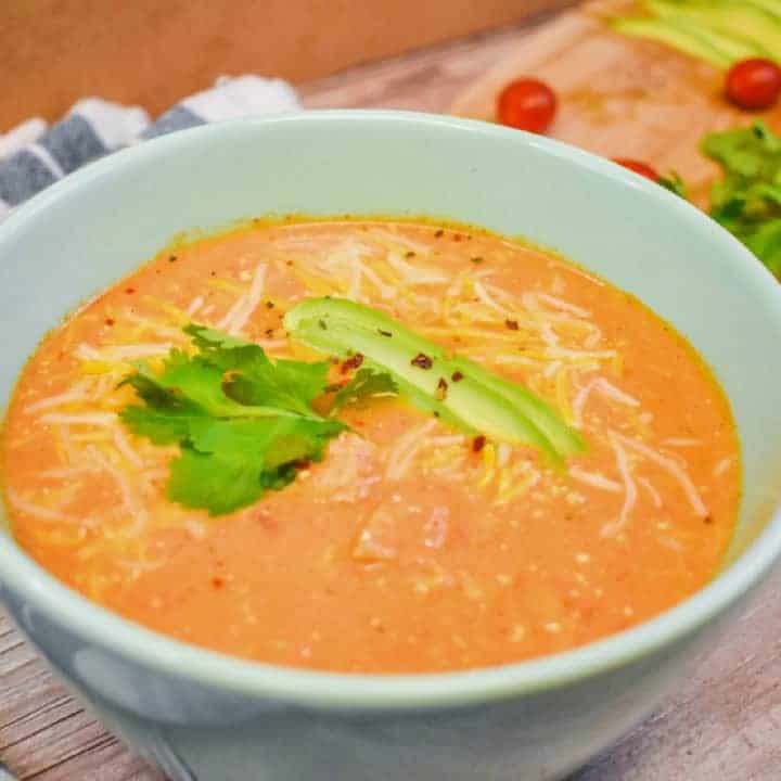 Keto Chicken Taco Soup (Slow Cooker) (Gluten-Free)