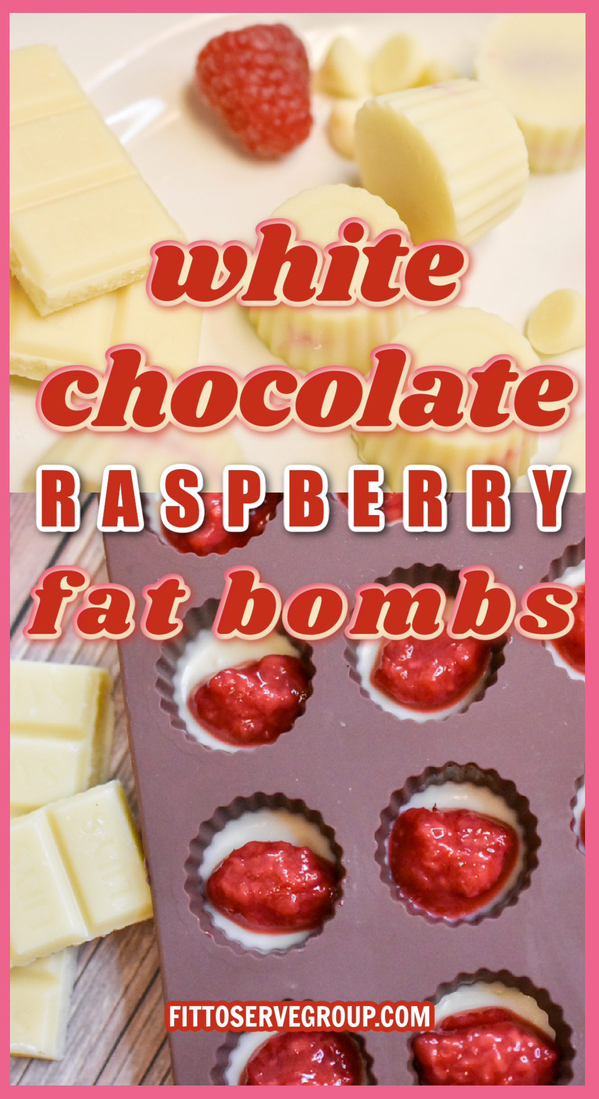 white chocolate raspberry fat bombs keto friendly pin