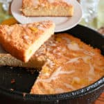 keto lemon scones baked in a cast-iron skillet being served