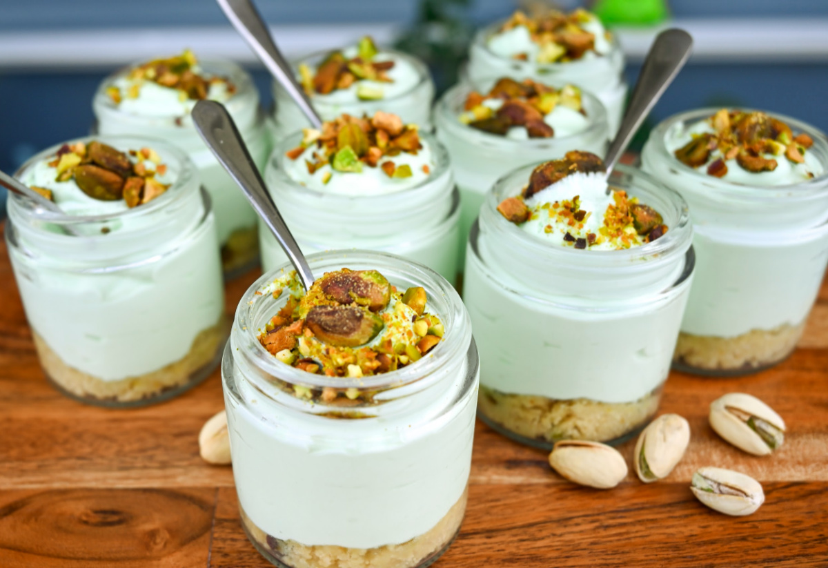 Keto Pistachio No Bake Cheesecake
