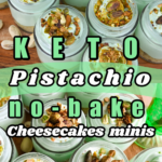 keto pistachio no-bake cheesecake minis long pin