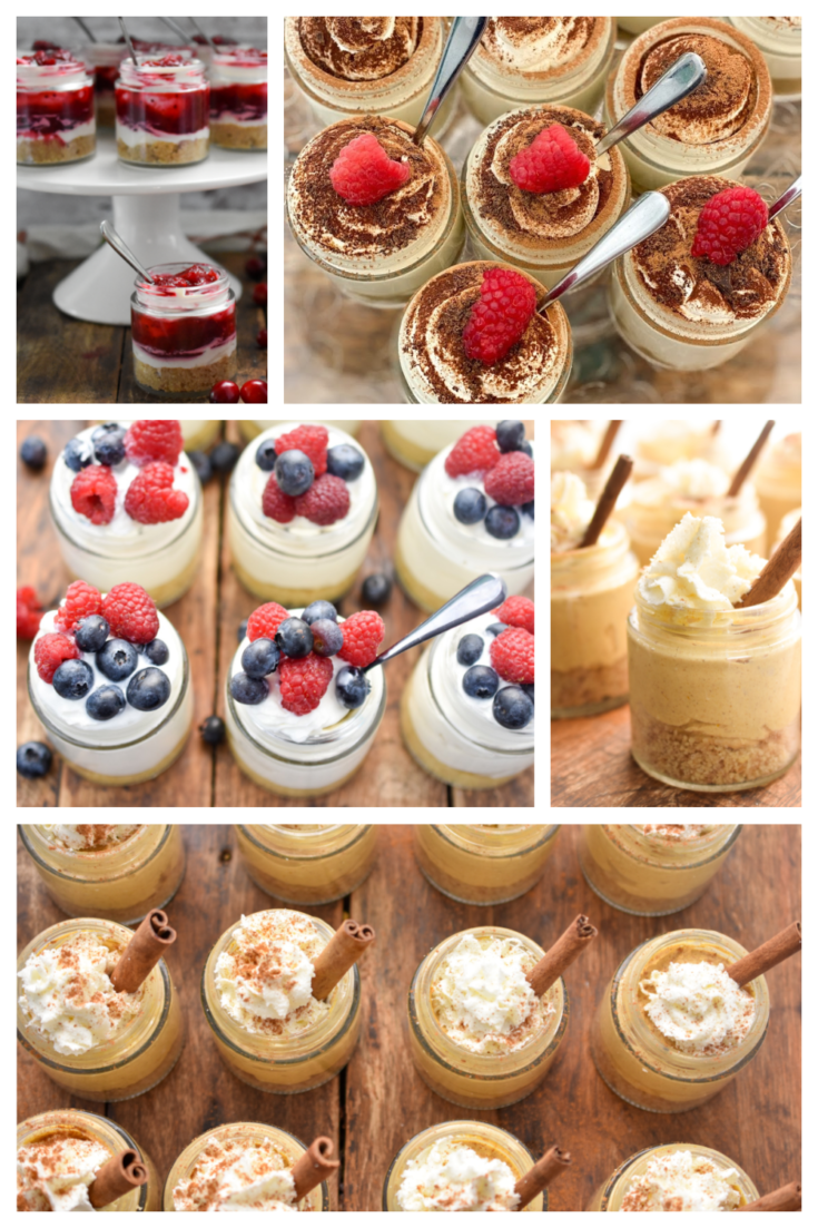 Keto Mason Jar No-Bake Desserts collage of images for pinterest