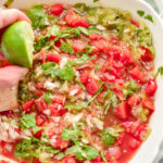 keto friendly salsa being made