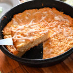 keto vanilla scones baked easily in a cast iron skillet