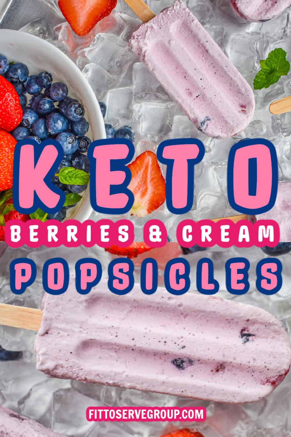 Easy Keto Berries & Cream Popsicles