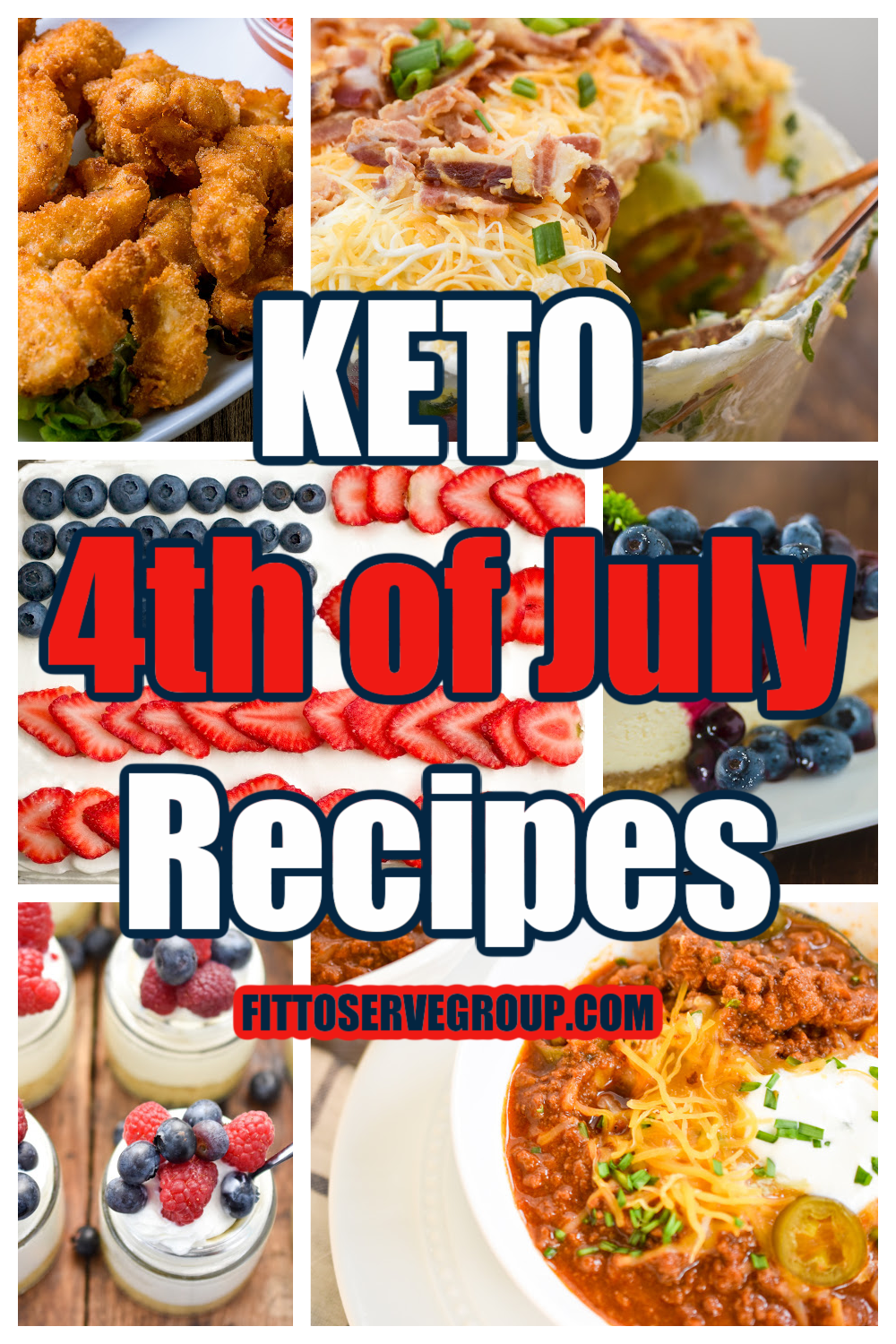 keto 4th of July recipes collage picture