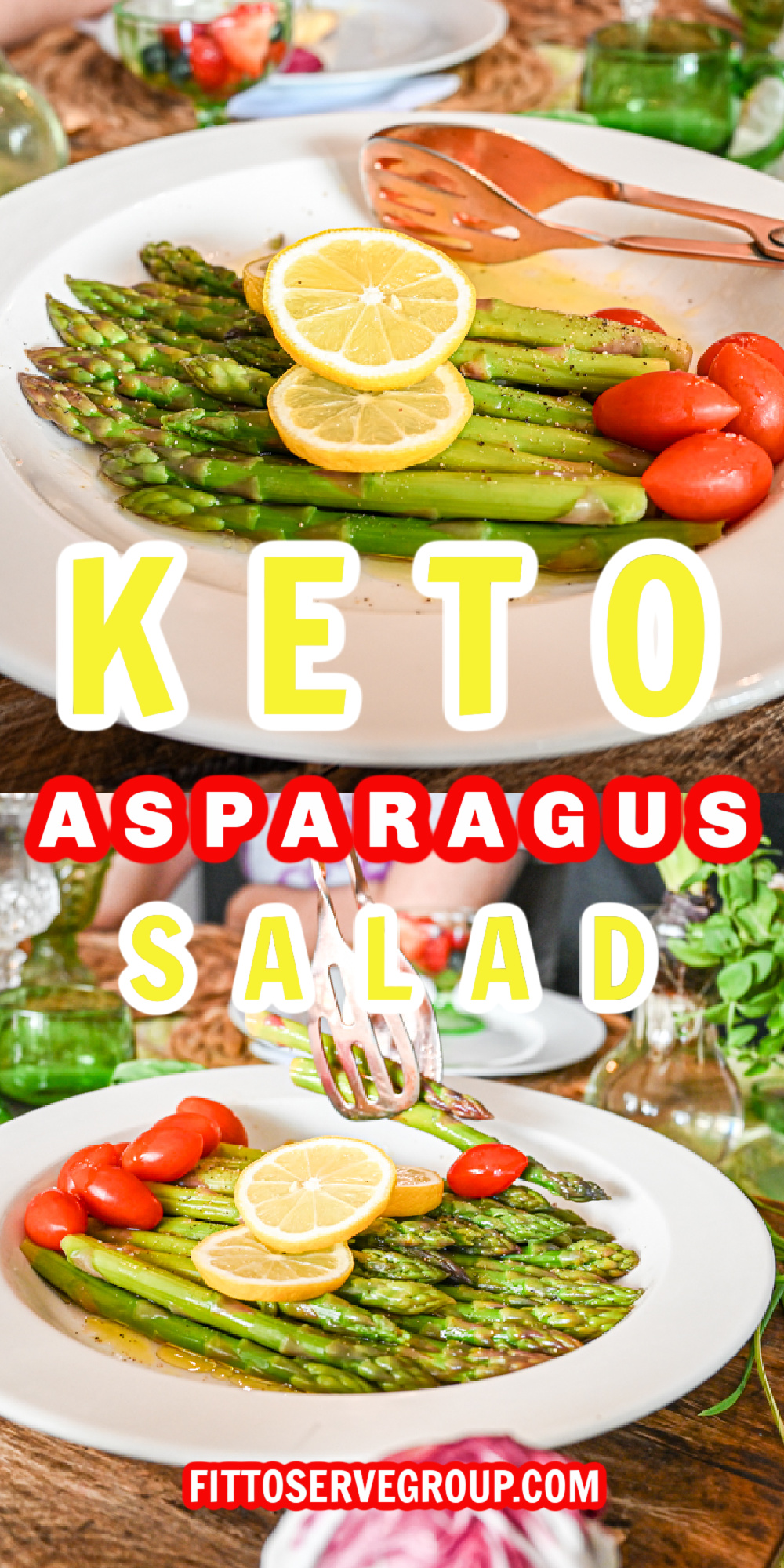 keto asparagus salad pin