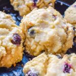 keto blueberry biscuits close up