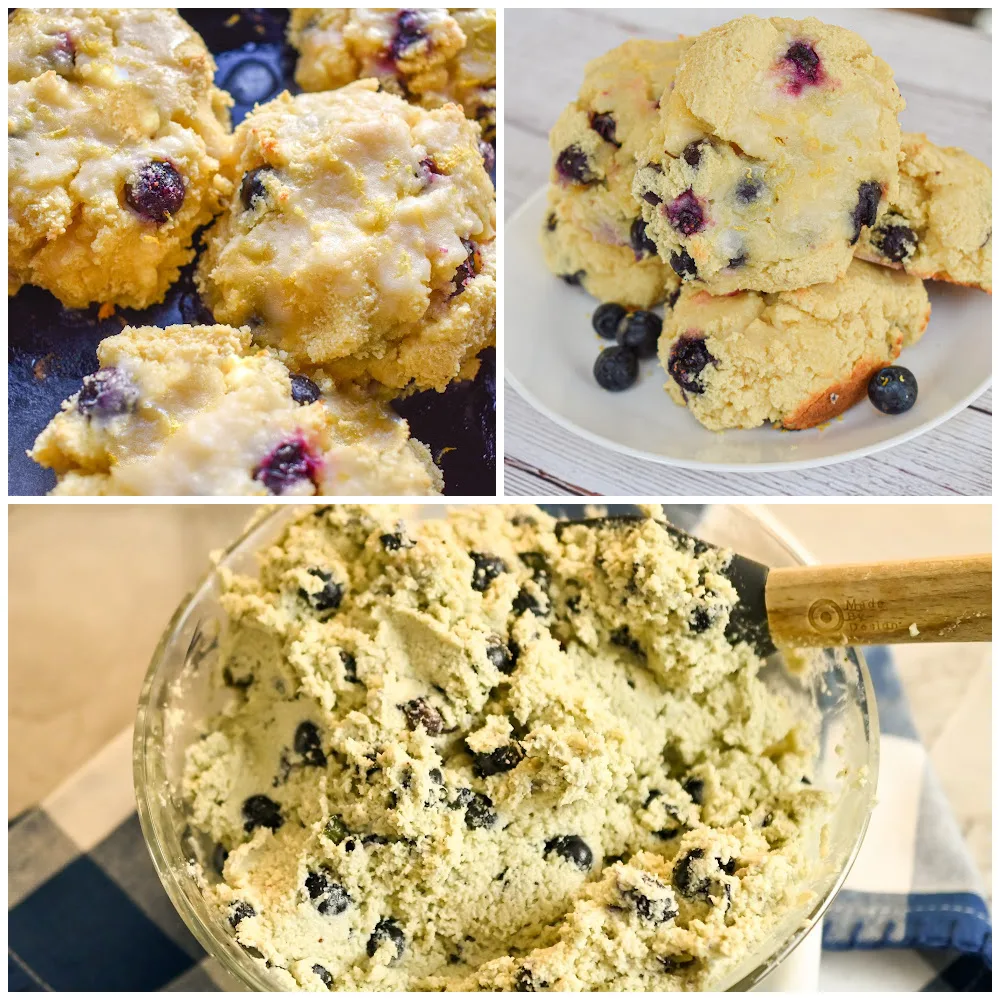 keto blueberry biscuits process pictures
