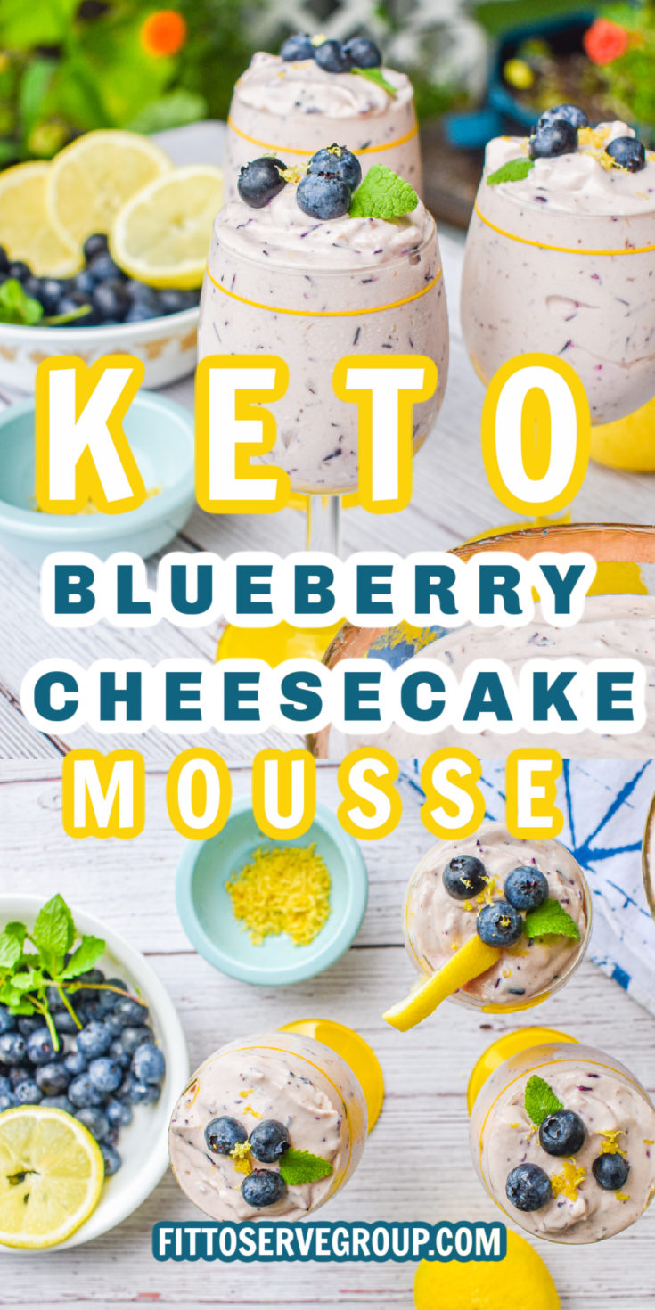 keto blueberry cheesecake mousse pin