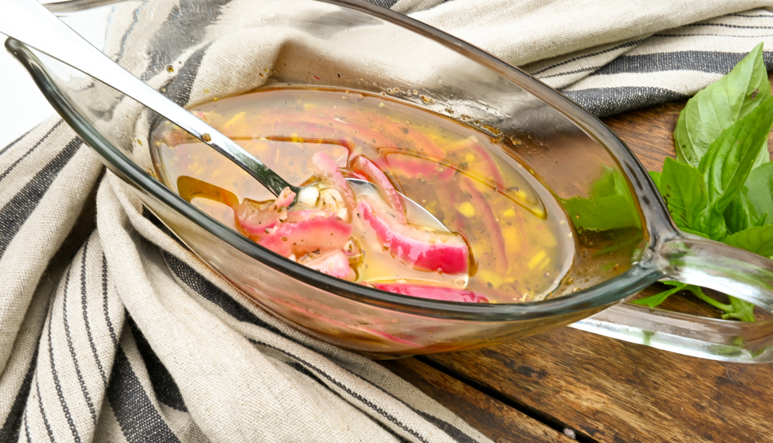 keto-friendly vinaigrette served in a clear glass