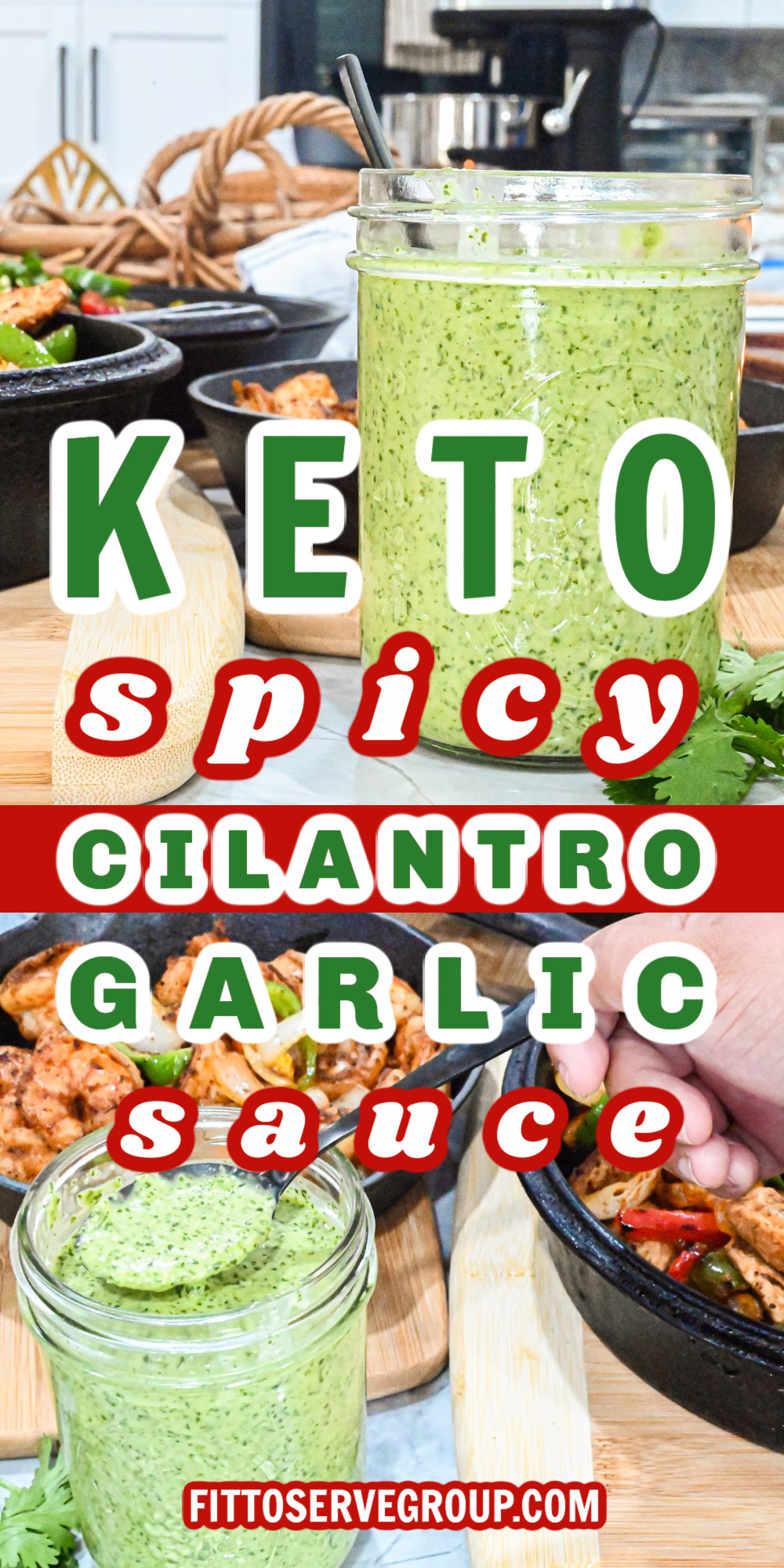 Keto Spicy Cilantro Garlic Sauce Pin